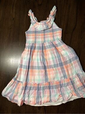 Crewcuts Pastel Plaid Ruffle Strap Sundress - Coral, Mint, Lavender, White